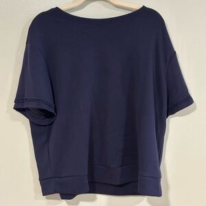 Tahari Women's Dark Blue Short Sleeve Blouse